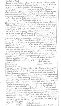 1883 Ingram and Morriss land deed Kerr County Deed Book Vol H pp 8,9