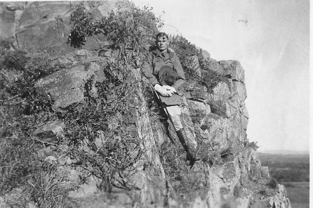 Burton Lee Roberts ca 1938 near Fort Sill, Oklahoma.  Dad joined the Army Air Corp in 1935.  He served as a DI for the 26th General Hospital Group's military training in 1941.  He then joined the unit and trained with them in their hospital/medical training eventually serving in North Africa and Italy during WWII.