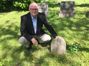 Gary Roberts visits the grave of his 3 x great-grandmother again April 21, 2016